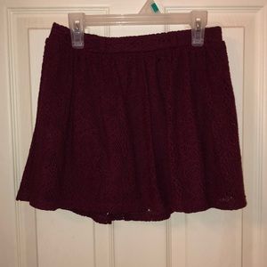 Burgundy Lace Skirt